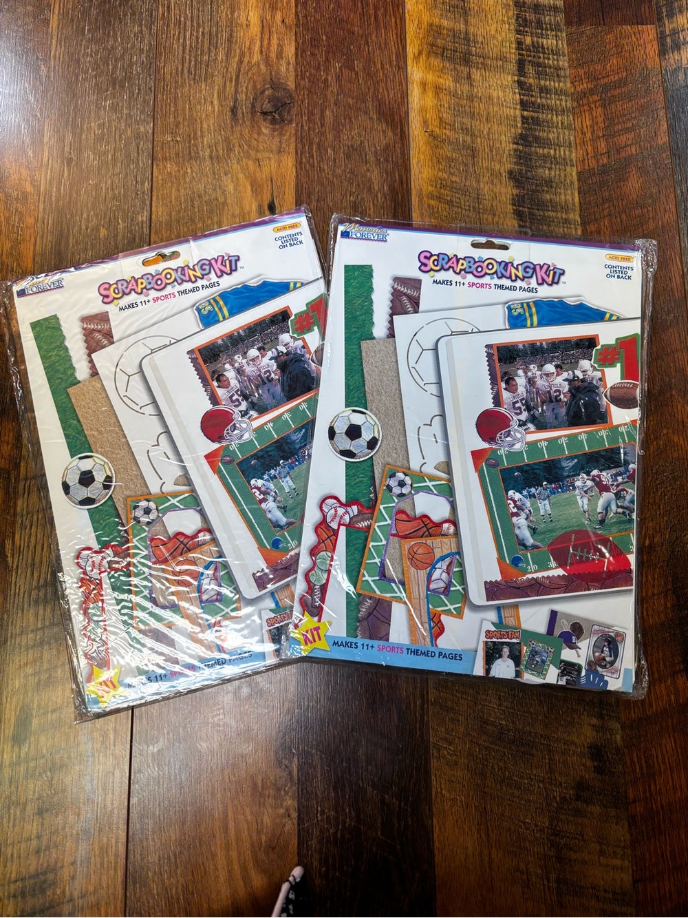 Memories Forever Scrapbooking Kit Sports Theme Crafting Acid Free 8.5x11 2 kits